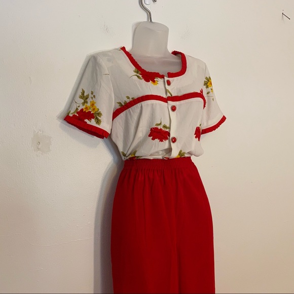 Vintage 80’s handmade 2 piece blouse and pants set - Picture 7 of 9